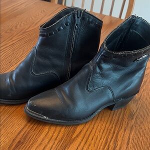 Black Leather Ankle Boots